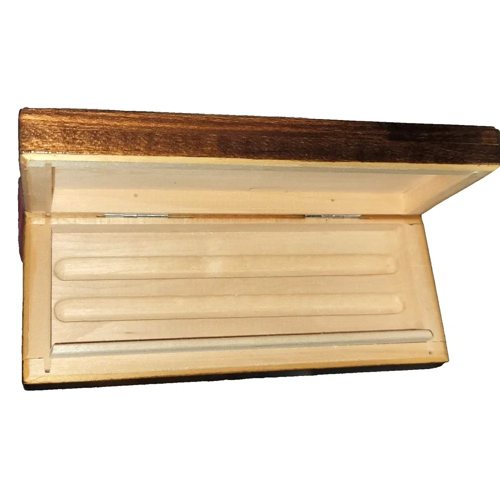 Hand Made Wooden Chip Art 2 Pen Box 6 5/8